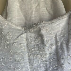 White embroidered halter tank